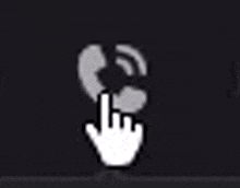 a hand is pointing at a telephone icon on a black screen .