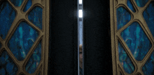 a man in a green plaid shirt stands in front of a door