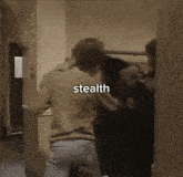 the word stealth is on the back of a person