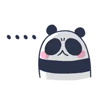 a cartoon drawing of a panda bear with a sad expression