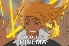 a drawing of a man with the words absolute cinema written on it