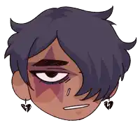a drawing of a person 's face with a tear coming out of their eye