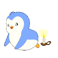 a cartoon penguin with smoke coming out of his butt