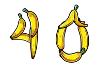 a bunch of bananas are arranged to form the number 40