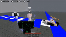 a screenshot of a video game with a character named emberstion in the middle