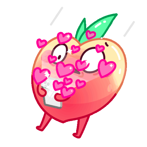 Peachy Love Sticker - Peachy Love Heart Stickers