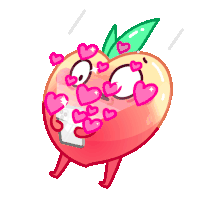 Peachy Love Sticker - Peachy Love Heart Stickers