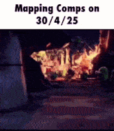 a cartoon scene with the words " mapping comps on 30/4/25 " at the top