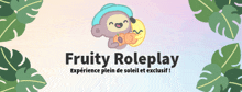 a fruity roleplay logo with a monkey and leaves