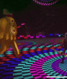 a man is holding a sword in a video game while a clown stands behind him