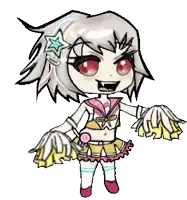 a cartoon girl is wearing a cheerleader outfit