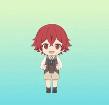 a cartoon character with red hair is giving a thumbs up sign