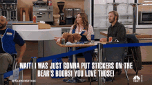 Wait I Was Just Gonna Put Stickers On The Bears Boobs You Love Those Dina GIF - Wait I Was Just Gonna Put Stickers On The Bears Boobs You Love Those Dina Lauren Ash GIFs