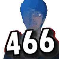 a pixelated image of a man with glasses and the number 456