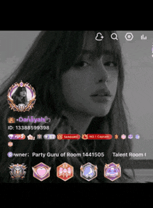 a screenshot of a person 's profile with the name danayah on it