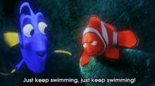 A GIF - Finding Nemo Just Keep Swimming Dory GIFs