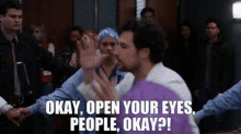 Greys Anatomy Andrew Deluca GIF - Greys Anatomy Andrew Deluca Okay Open Your Eyes People Okay GIFs