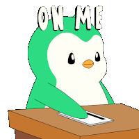a cartoon of a penguin holding a book that says agw on it