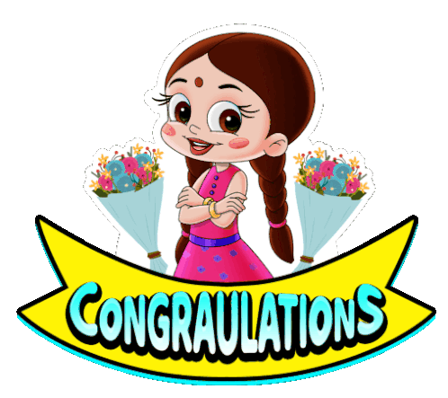 Congratulations Chutki Sticker - Congratulations Chutki Chhota Bheem Stickers