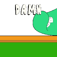 a cartoon drawing of two dice and the word damn above them