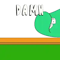 a cartoon drawing of two dice and the word damn above them