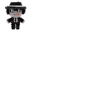 a pixel art of a man wearing a hat , sunglasses and a suit .