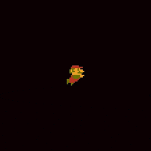 a pixel art of mario from the video game super mario bros .