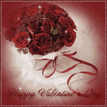 Classic Red Roses Happy Valentines Day GIF