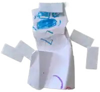 a child 's drawing of a snowman with the letters x and y on it