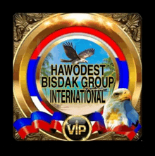 a logo for hawodest bisdak group international with a picture of an eagle