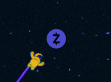 a purple circle with a z on it