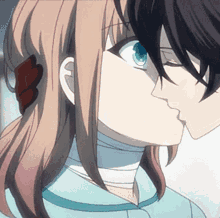 Download Girl Kissing Boy Romantic Anime Background Wallpaper   Wallpaperscom
