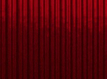 a red curtain with a sign that says hey ash