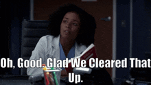 Greys Anatomy Simone Griffith GIF - Greys Anatomy Simone Griffith Cleared That Up GIFs