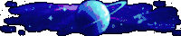 a computer generated image of a galaxy with a blue planet in the middle
