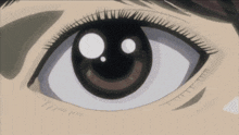 a close up of a person 's face with a tear coming out of their eye