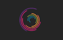 a rainbow colored circle with the letter c in the center