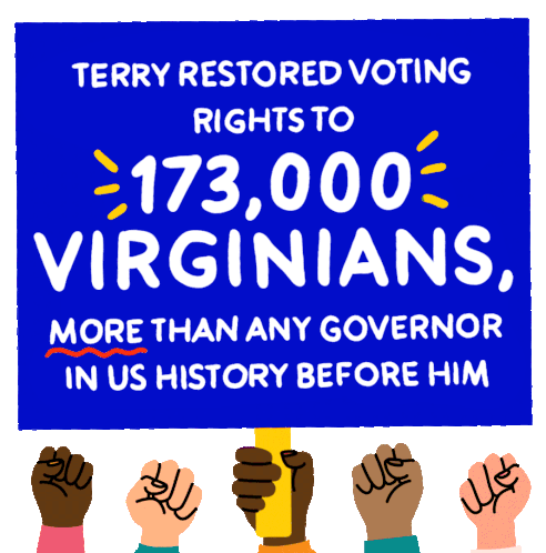Terry Restored Voting Rights Virginia Sticker - Terry Restored Voting Rights Virginia Va Stickers
