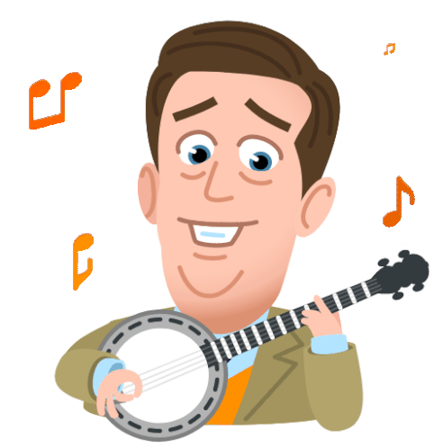 Andy Bernard The Office Andy Sticker - Andy Bernard The Office Andy Andy Bernard Playing Banjo Stickers