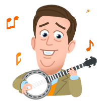 Andy Bernard The Office Andy Sticker - Andy Bernard The Office Andy Andy Bernard Playing Banjo Stickers