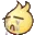 a yellow cartoon character is making a funny face with his tongue out .