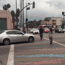 "When Cars Disrespect The Crosswalk Line" GIF - Pedestrians Crossing Carovercrosswalkline GIFs
