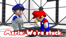 Smg4 Mario GIF - Smg4 Mario Were Stuck GIFs