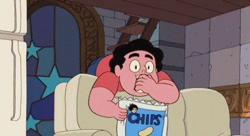 Munching Away GIF - Steven Universe Chips Eating - Discover & Share GIFs