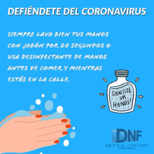 coronavirus covid19 dnf medical centers always wash your hands keep your hands clean