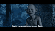 gollum leave now never come back