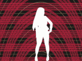 a silhouette of a woman is against a plaid background