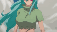pretty sexy green hair anime bleach