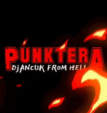 a black background with red text that says punktera diancuk from hell