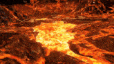 a computer generated image of a volcano with lava coming out of it